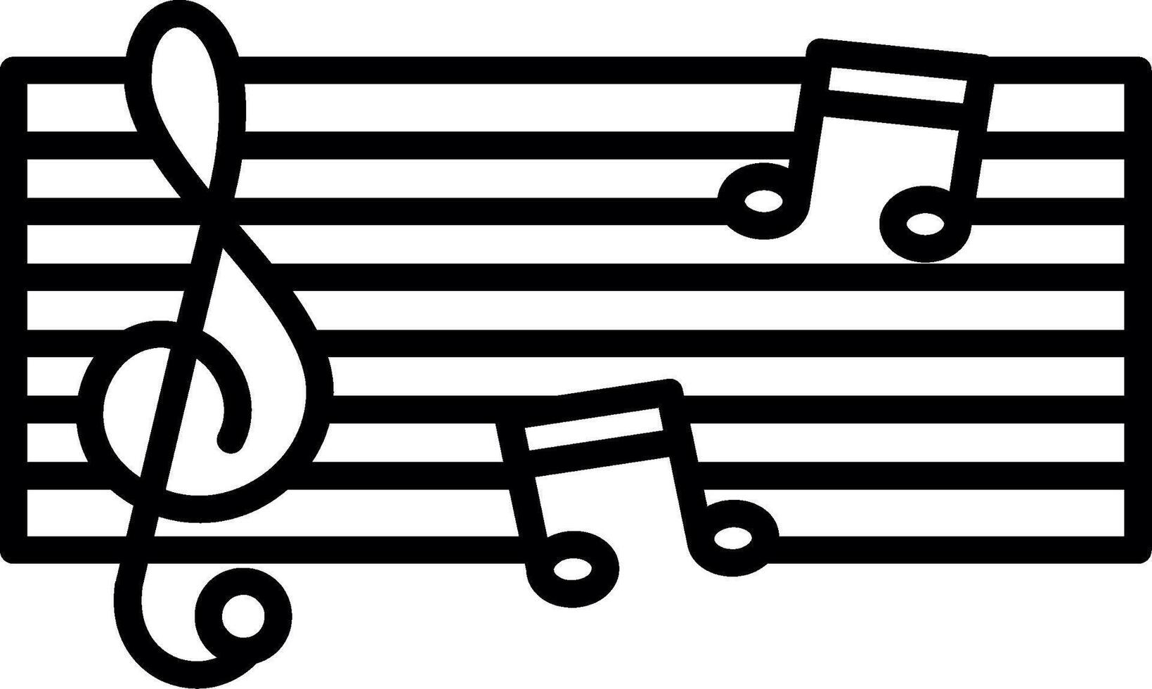 Music notes and treble clef on a white background vector