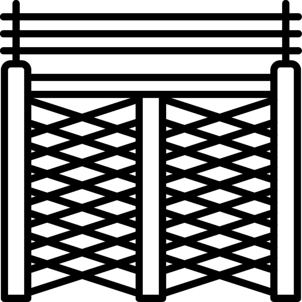 A black and white illustration of a fence vector