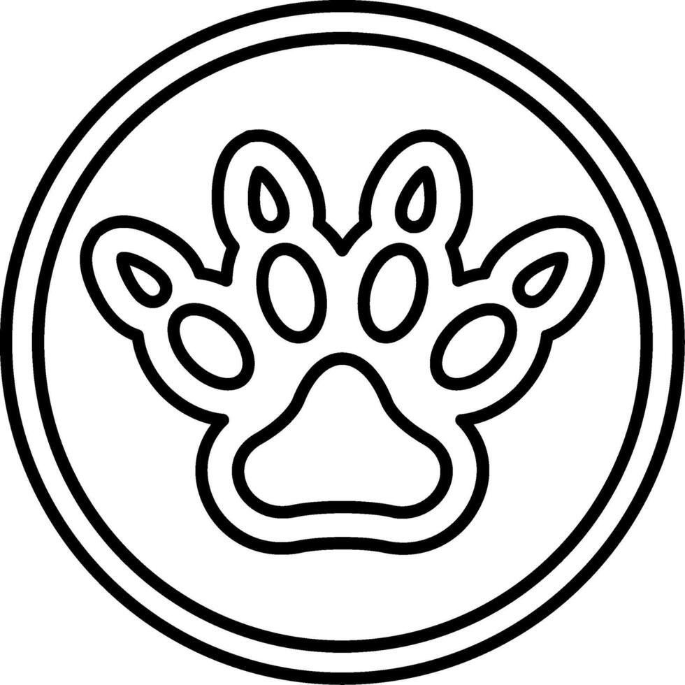 A paw print in a circle on a white background vector