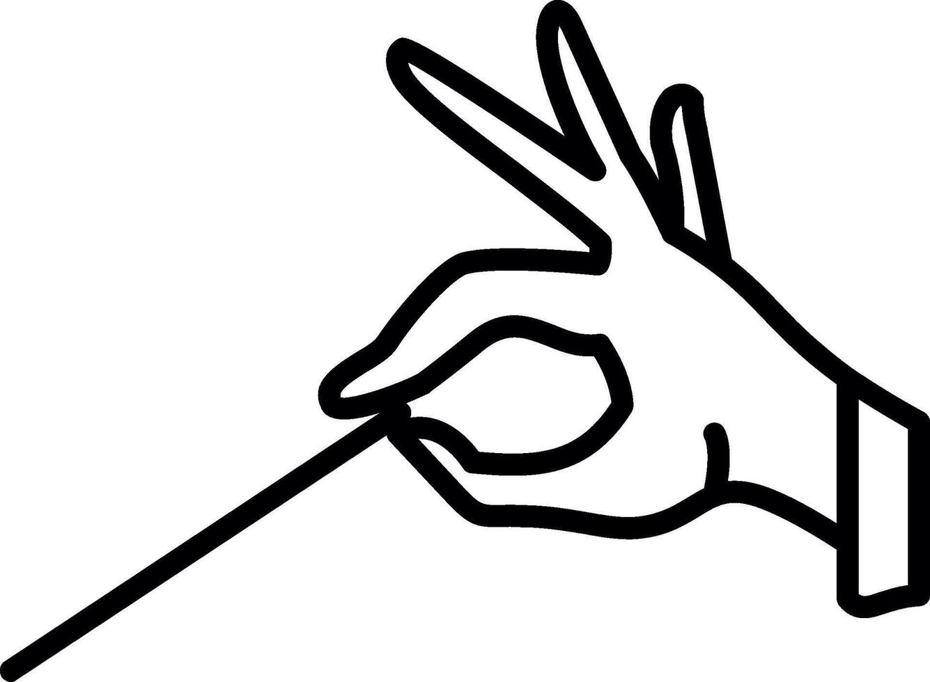 A hand holding a stick with a pencil in it vector