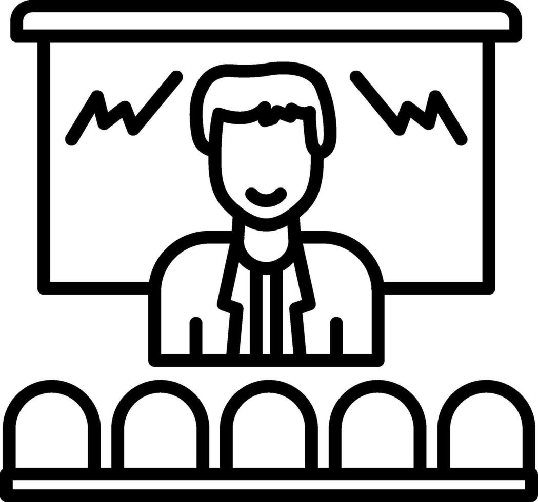 A man is sitting at a table with a projector vector