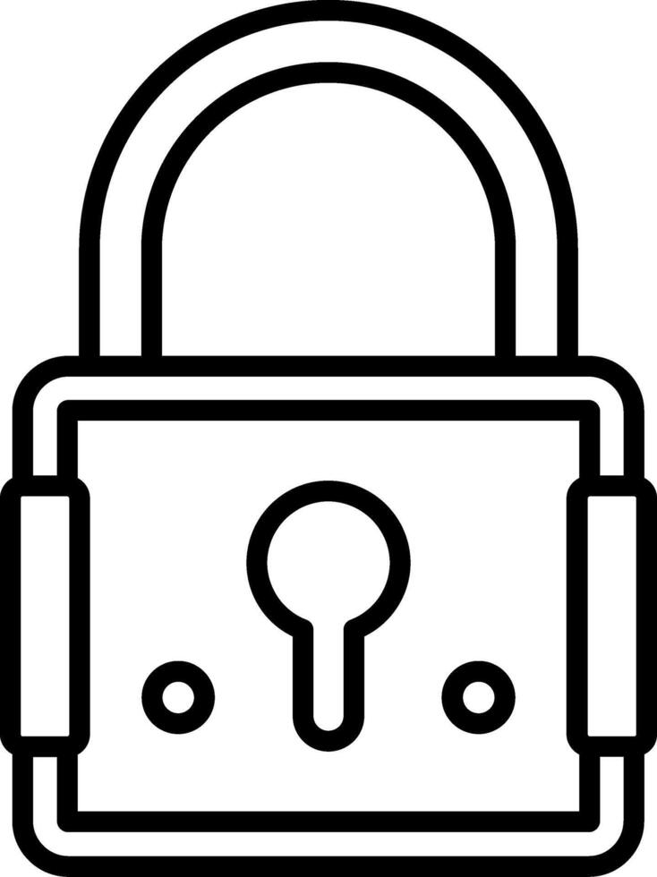 A black and white illustration of a padlock vector