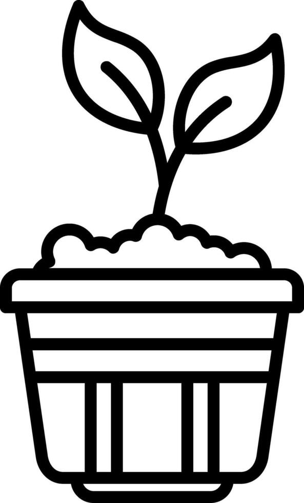 Plant in a pot coloring page vector
