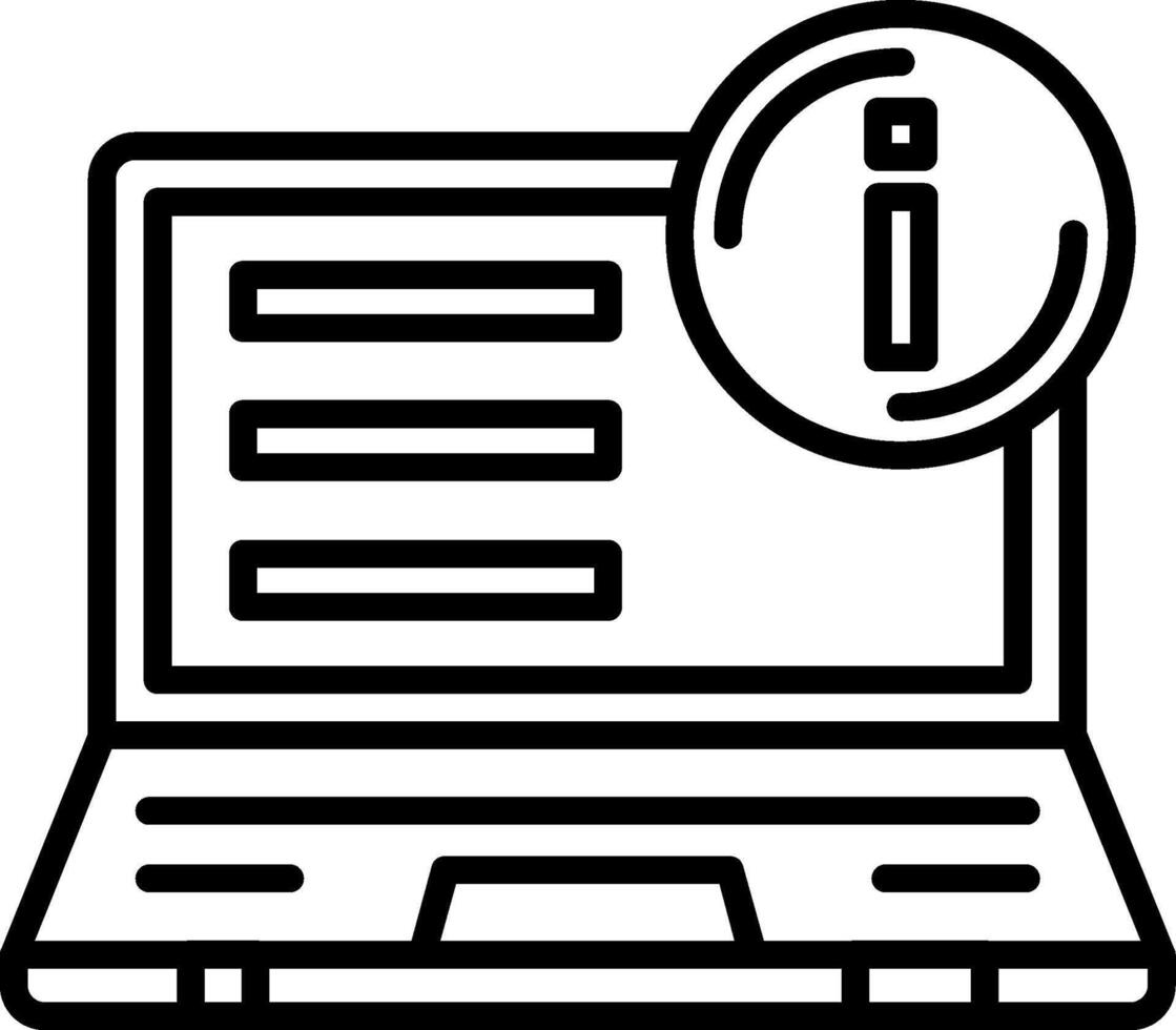 A laptop with a note on it and a button vector