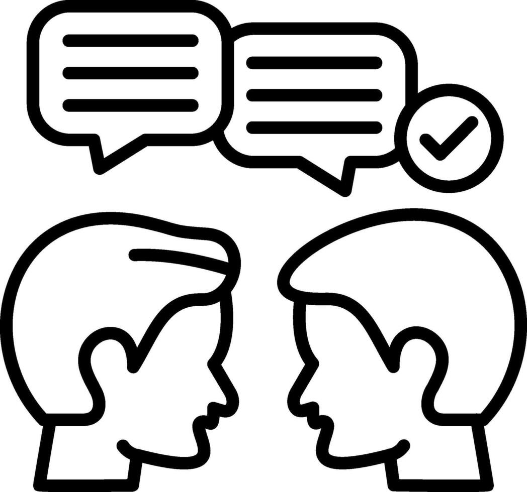 Two people talking with speech bubbles over their heads vector