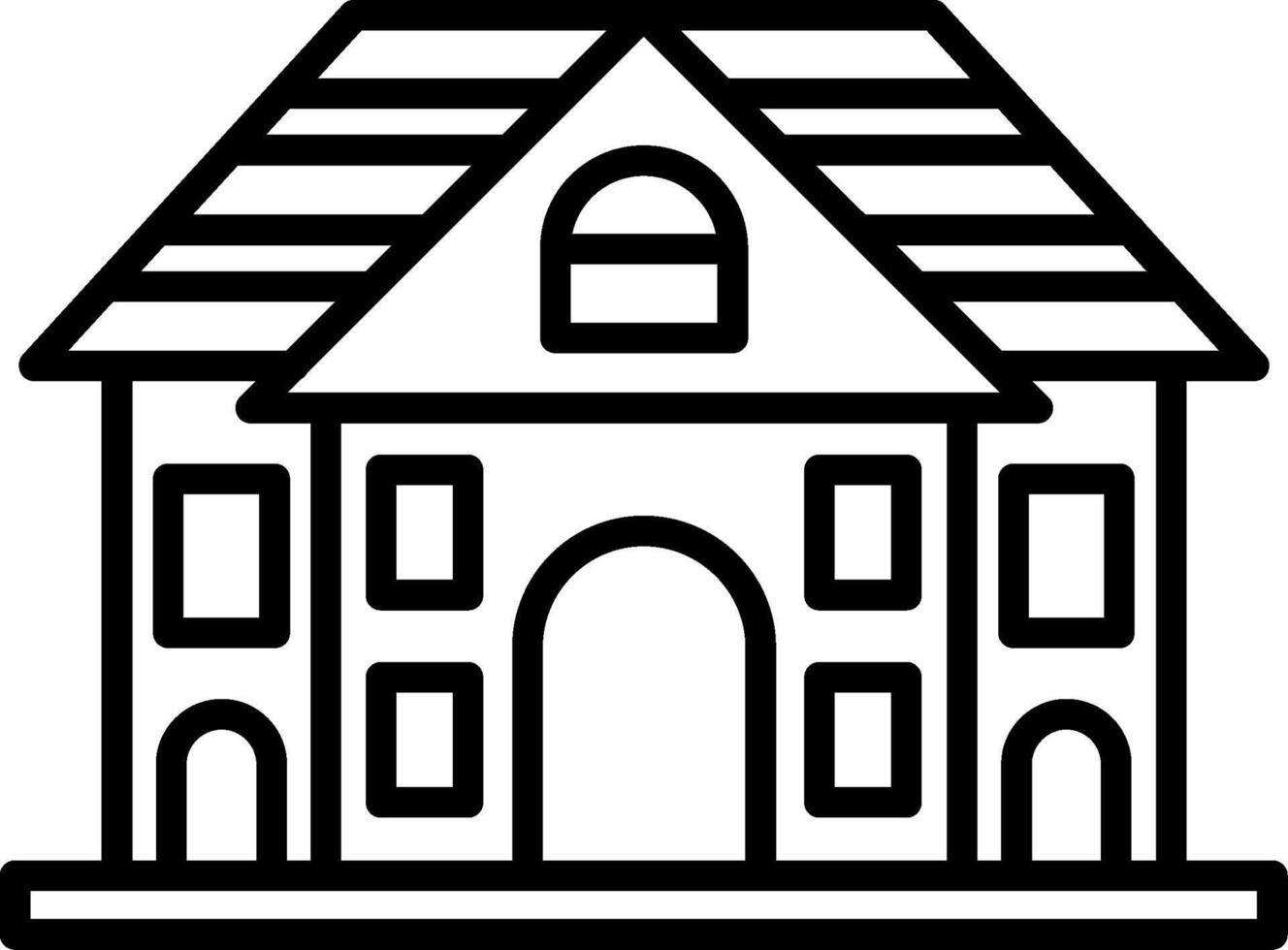 House icon with a roof and windows vector
