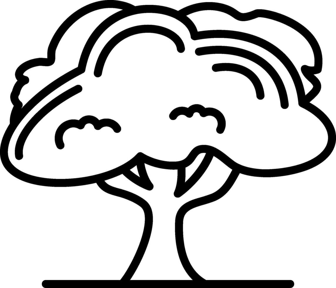 A tree with clouds on it coloring page vector