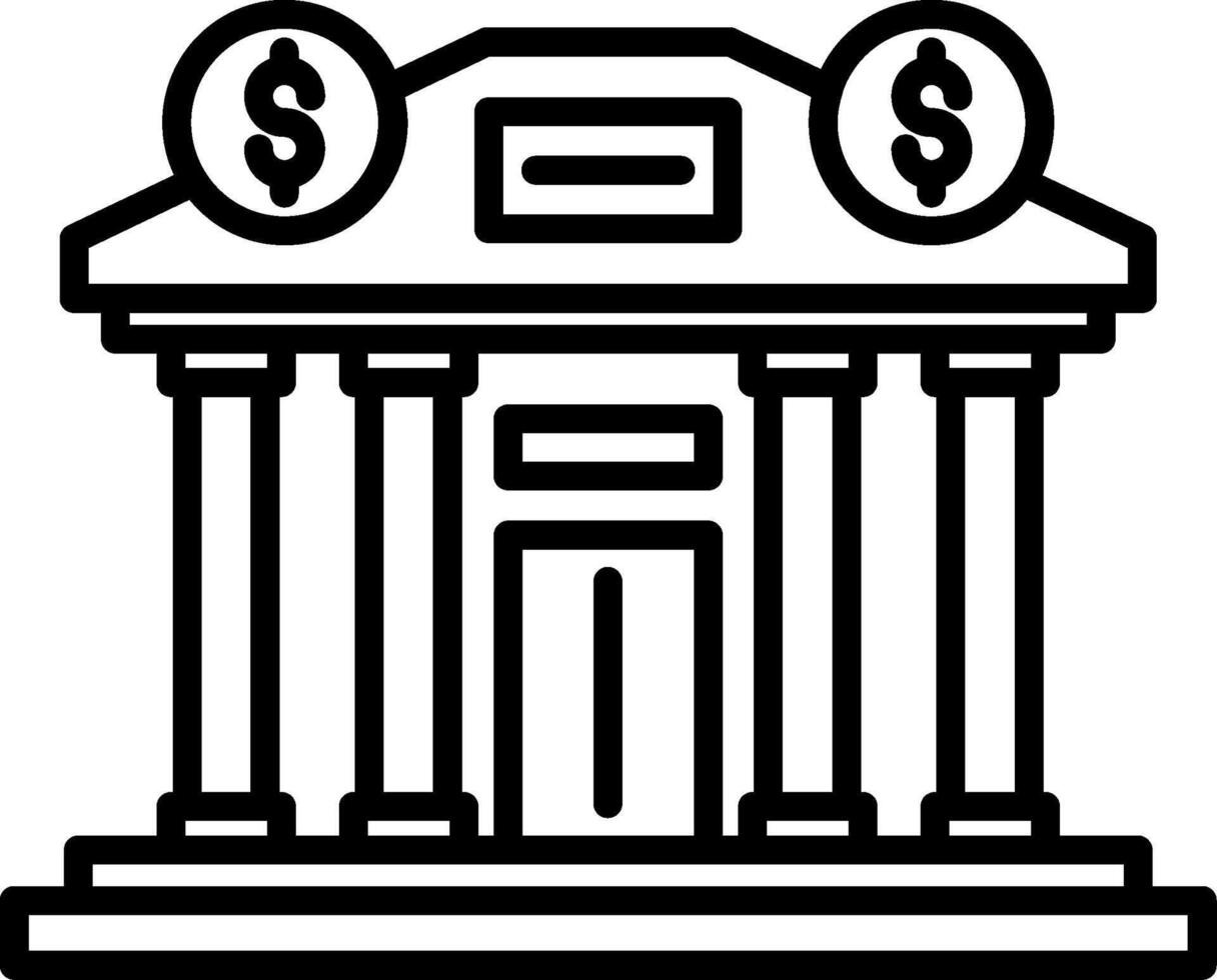 Bank building icon illustration vector
