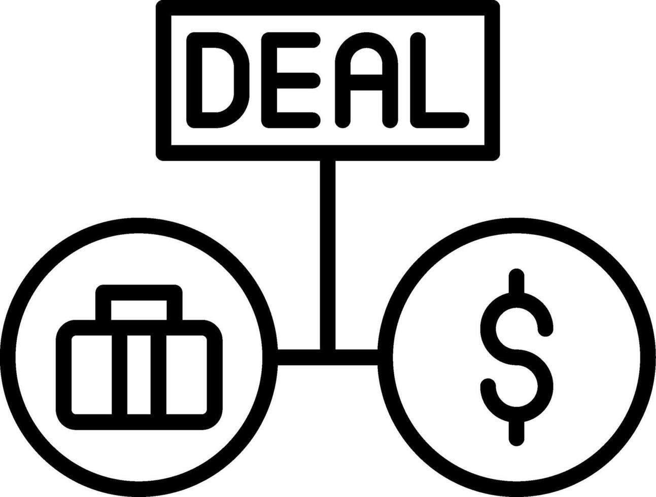 A deal sign with luggage and a suitcase vector