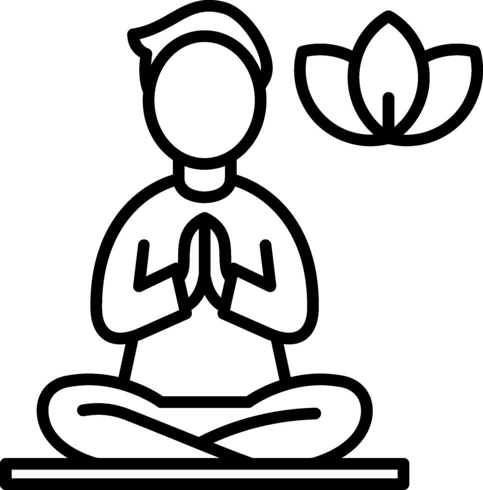 Yoga man in lotus position illustration vector
