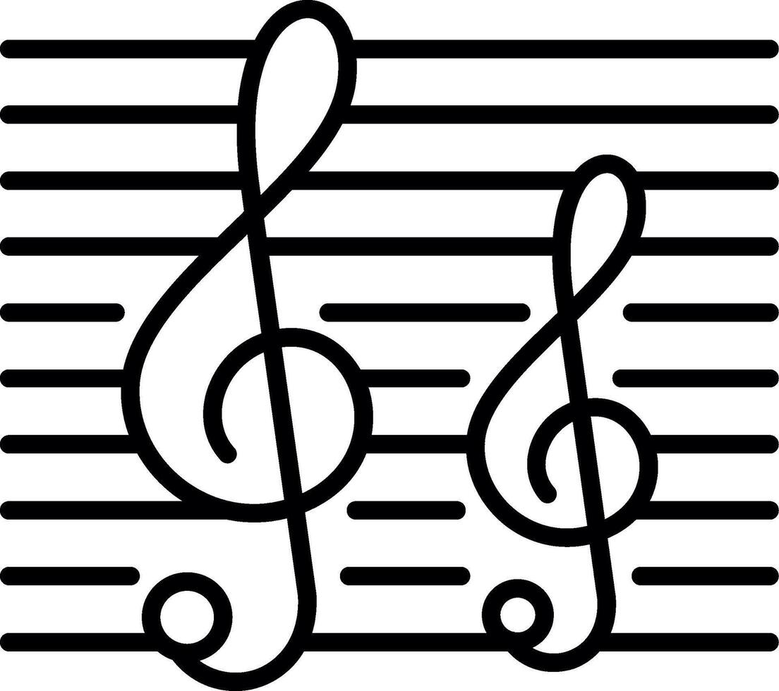 Music notes icon with treble clef vector