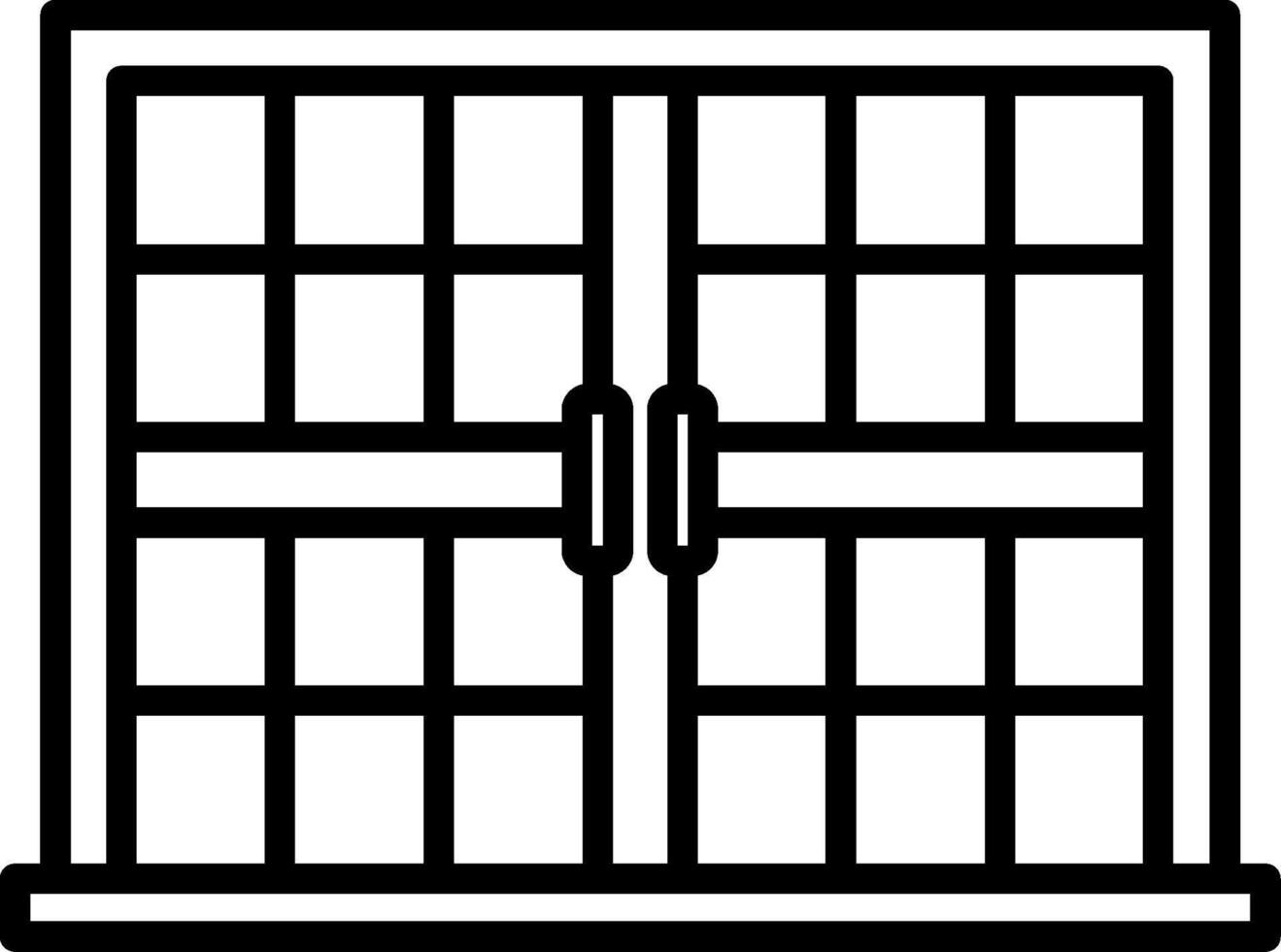 A black and white window with a square frame vector