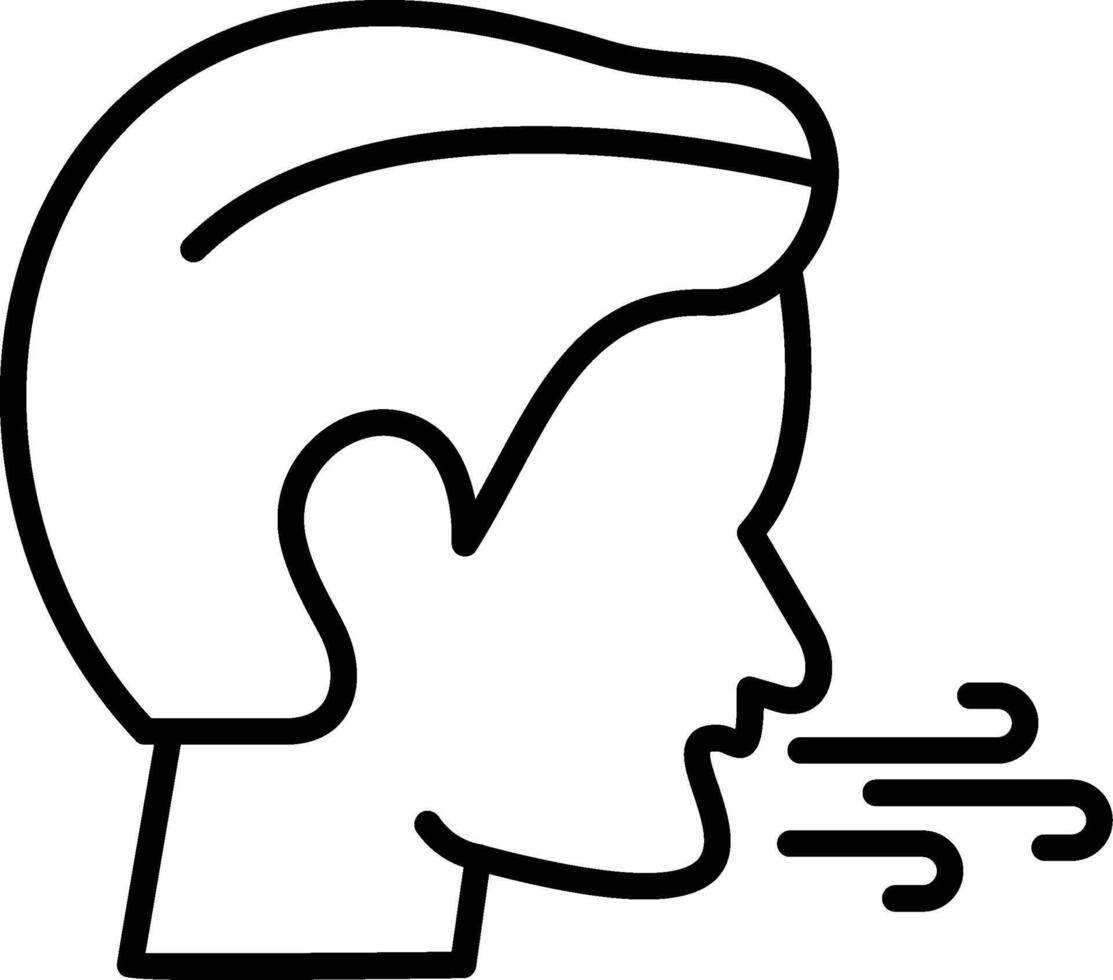 A man's head is blowing smoke out of his mouth vector
