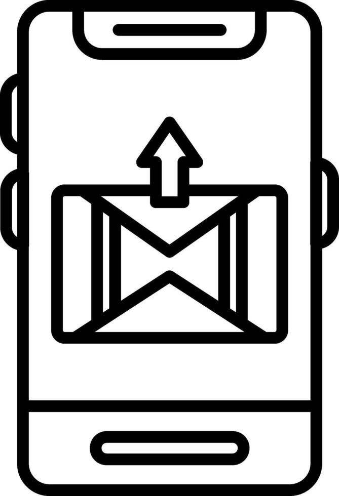 A black and white image of a phone with a camera vector