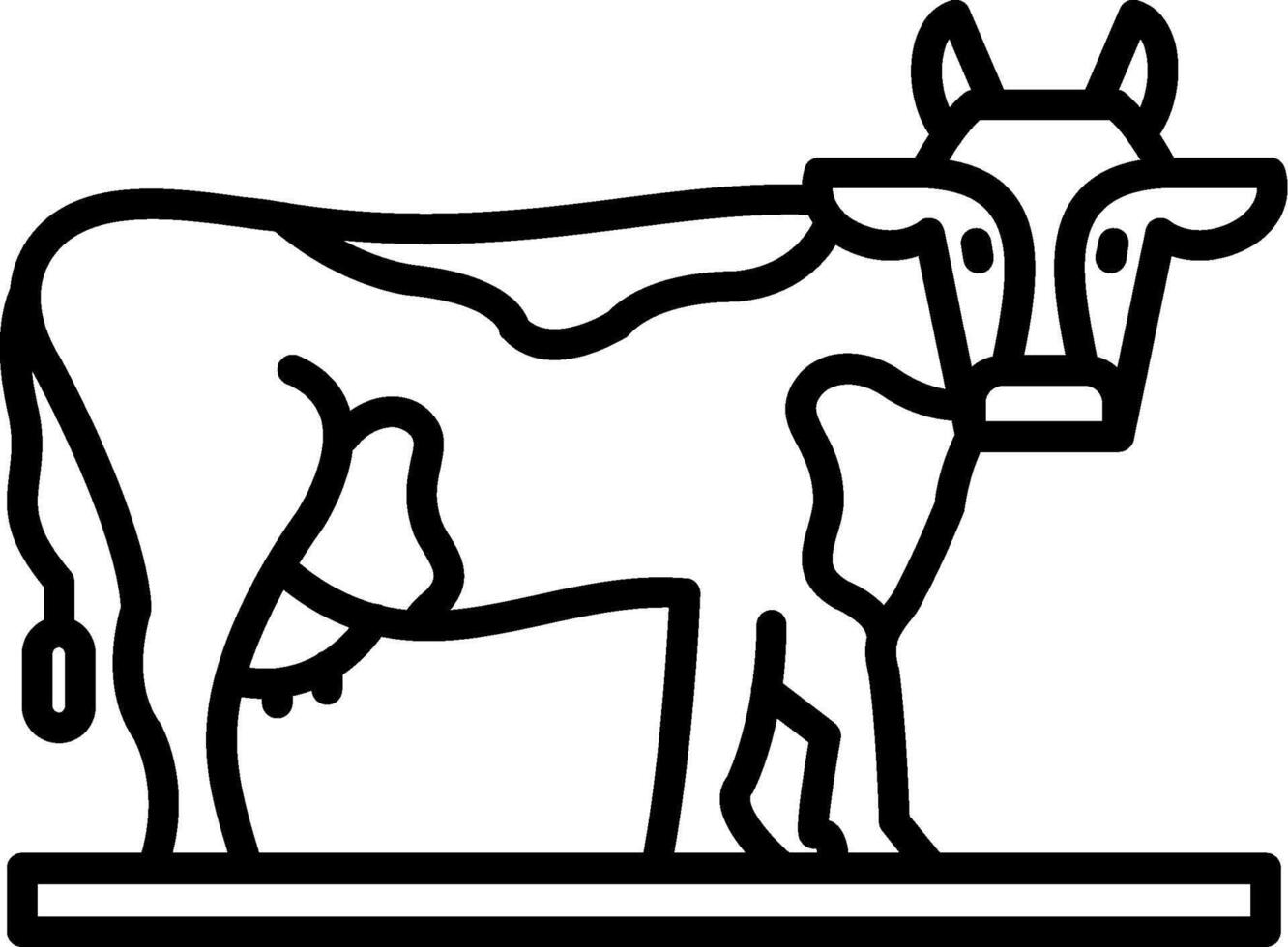 A cow is standing on a pedestal in a black and white drawing vector
