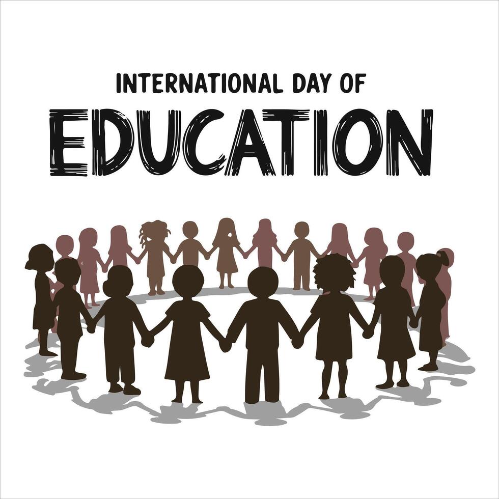 International Day of Education on a flat backdrop vector