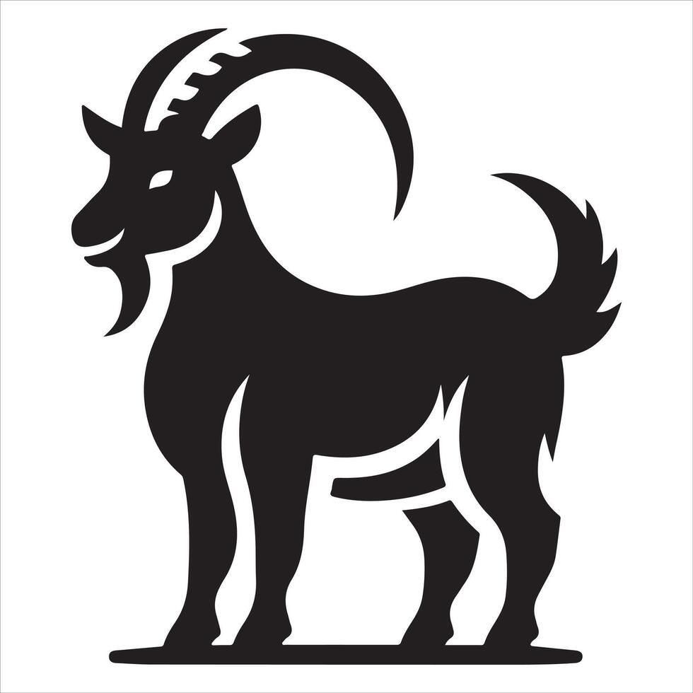 Graphic of a simple flat icon of a goat vector