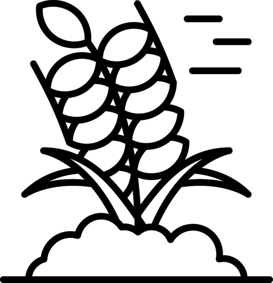 A plant growing in the ground with clouds in the background vector