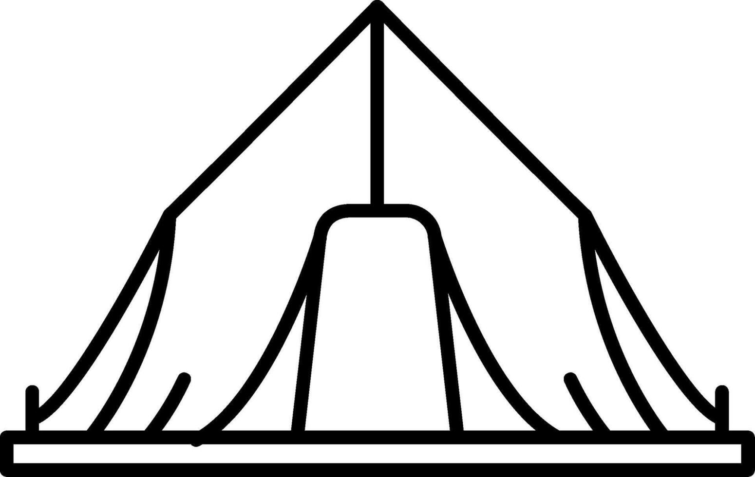 A tent outline on a white background vector