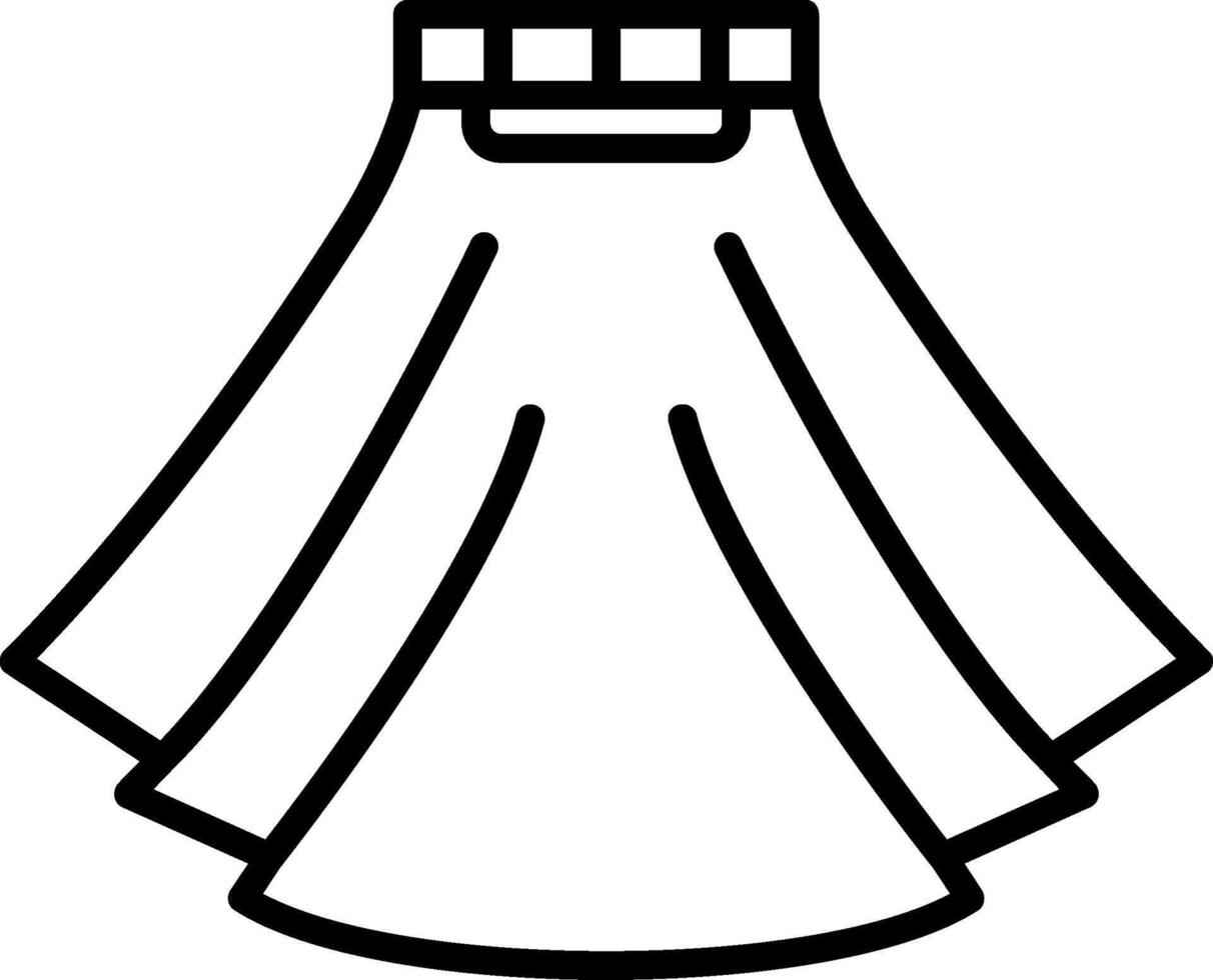 A skirt outline on a white background vector