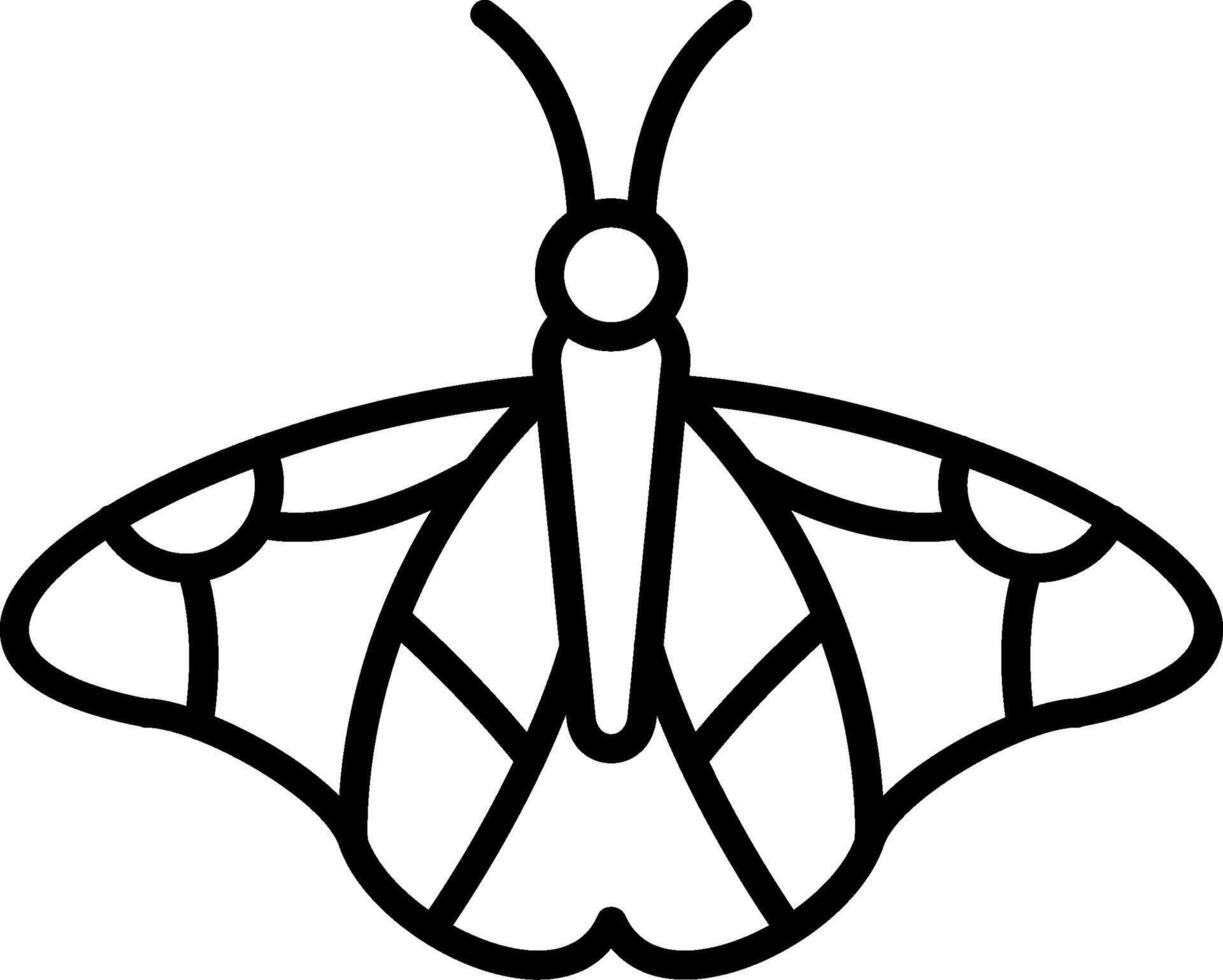 A black and white drawing of a moth vector