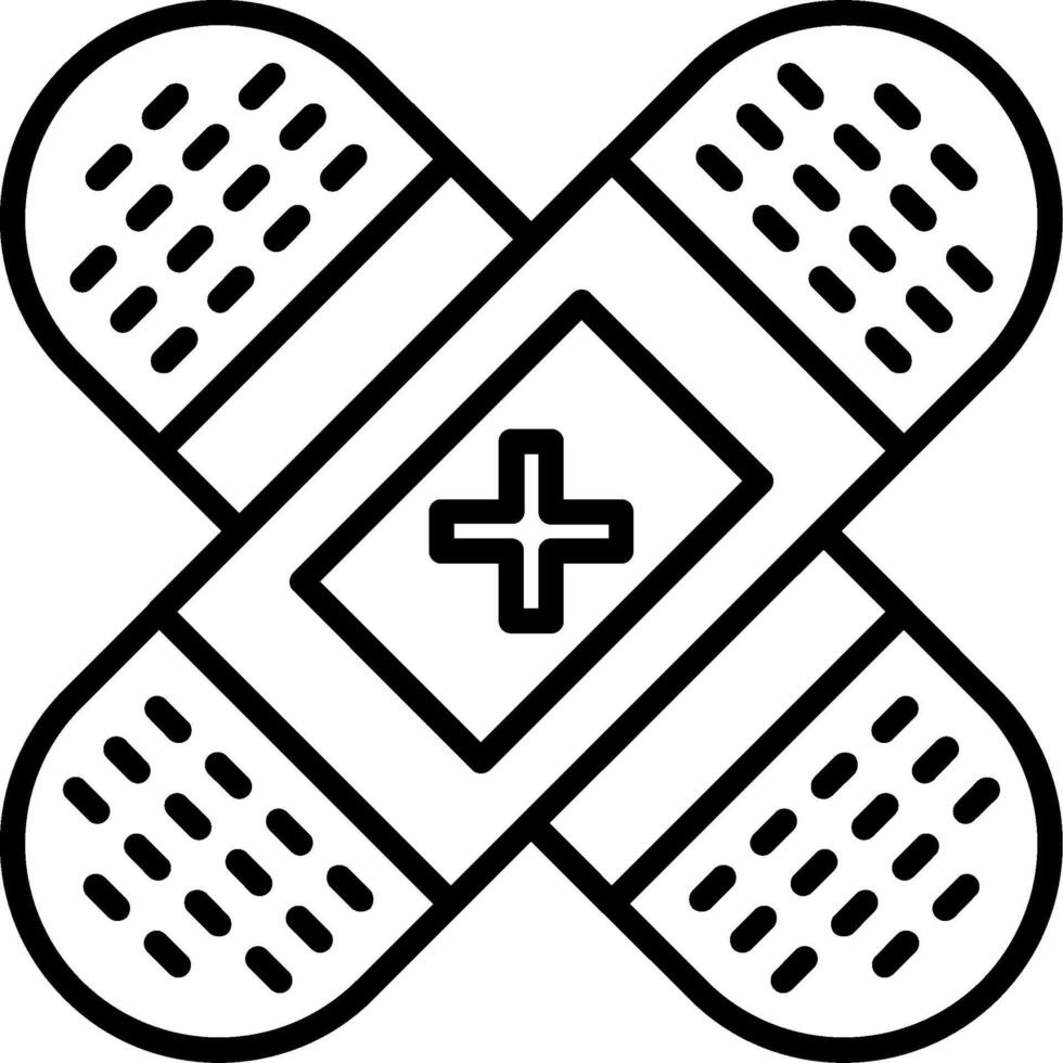 A black and white illustration of a bandage vector