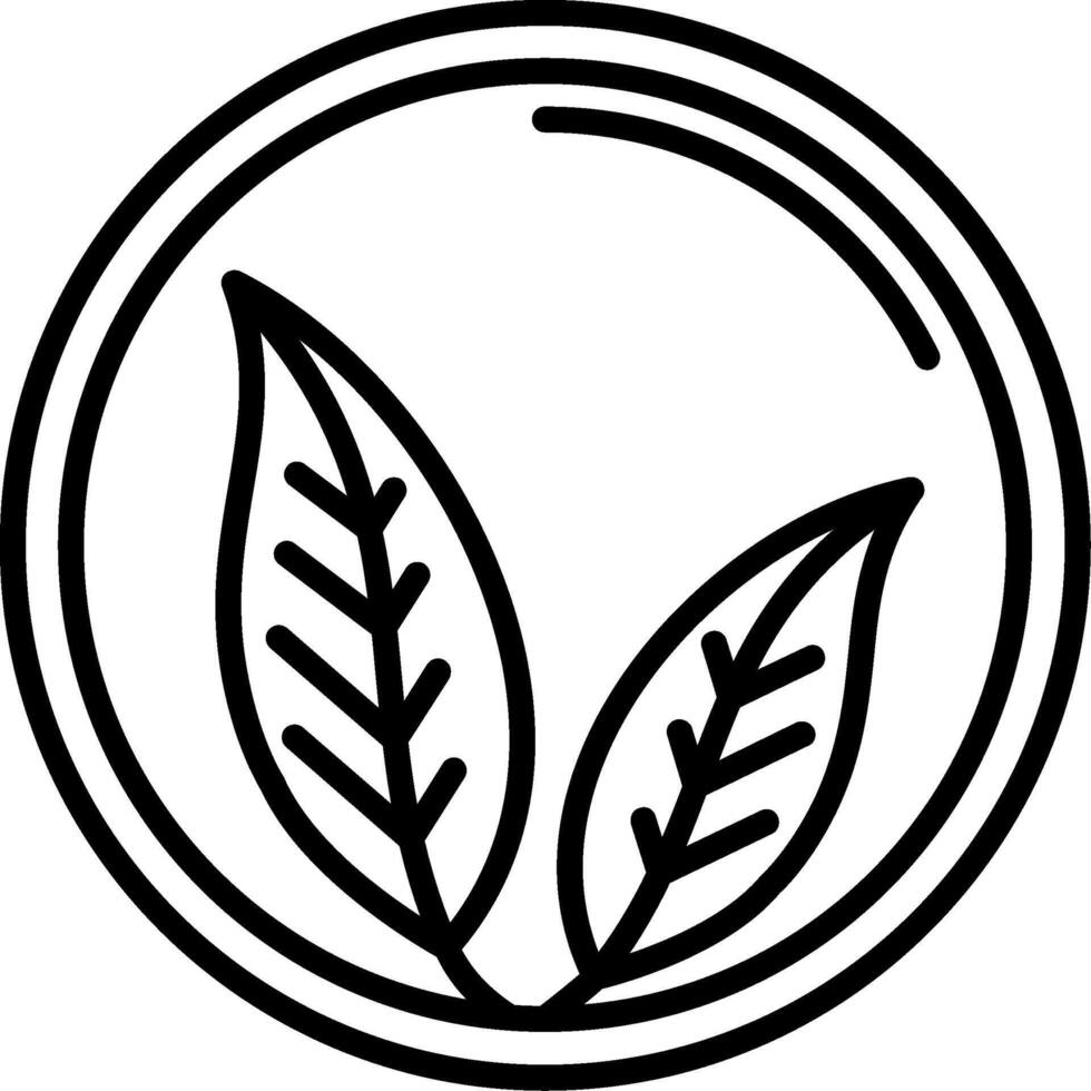 A black and white logo of leaves in a circle vector