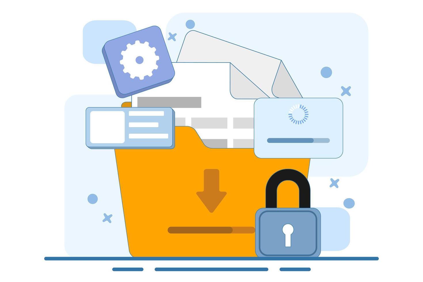 Personal data protection concept, Cyber security, Internet security or information privacy, Security and safety of personal information. Document cyber security. Password protection. vector