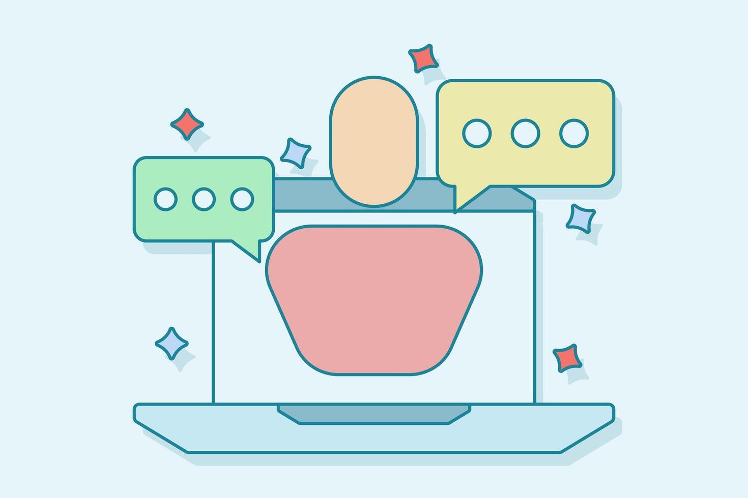 Live webinar icon concept. Online training cartoon illustration on isolated background. Business concept conference stream splash effect sign. Flat illustration. vector