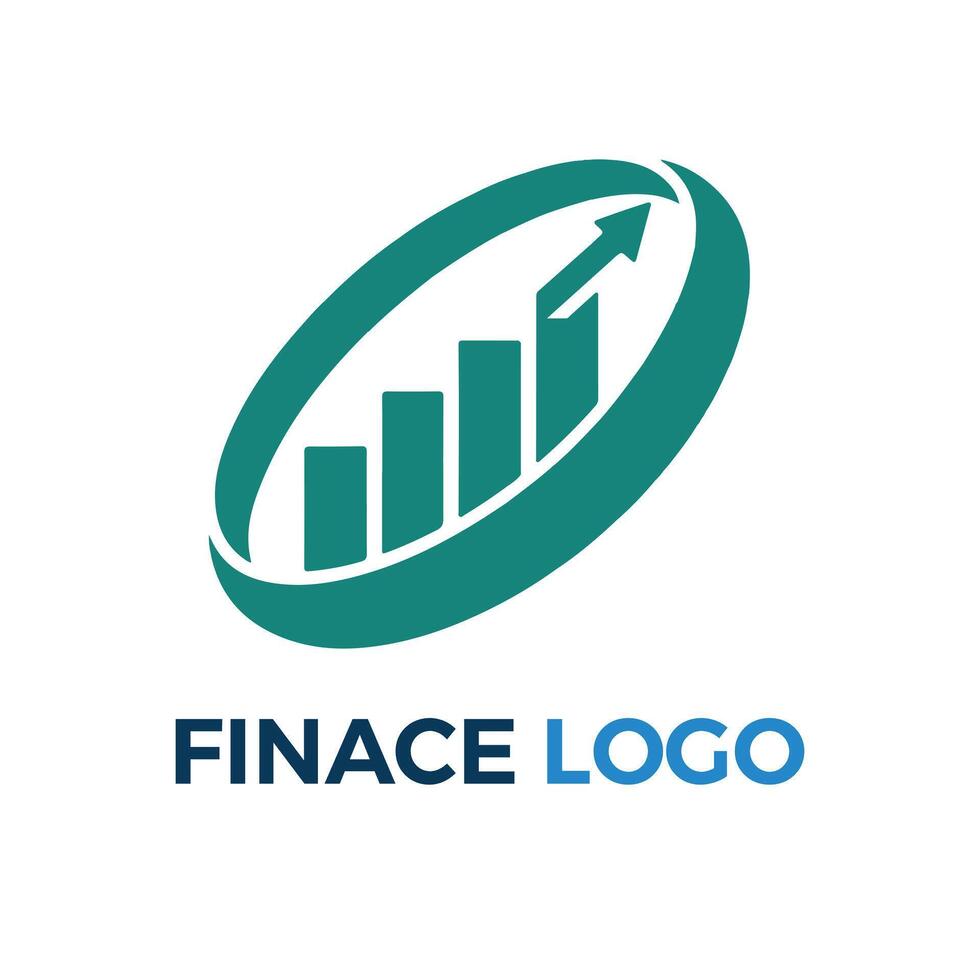 Green oval logo with upward bars vector