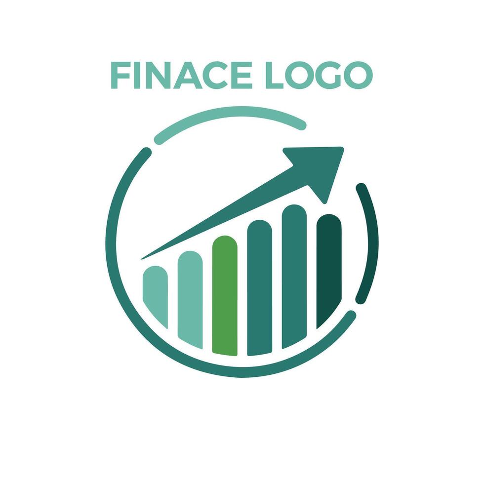 Finance logo with circular arrow design vector