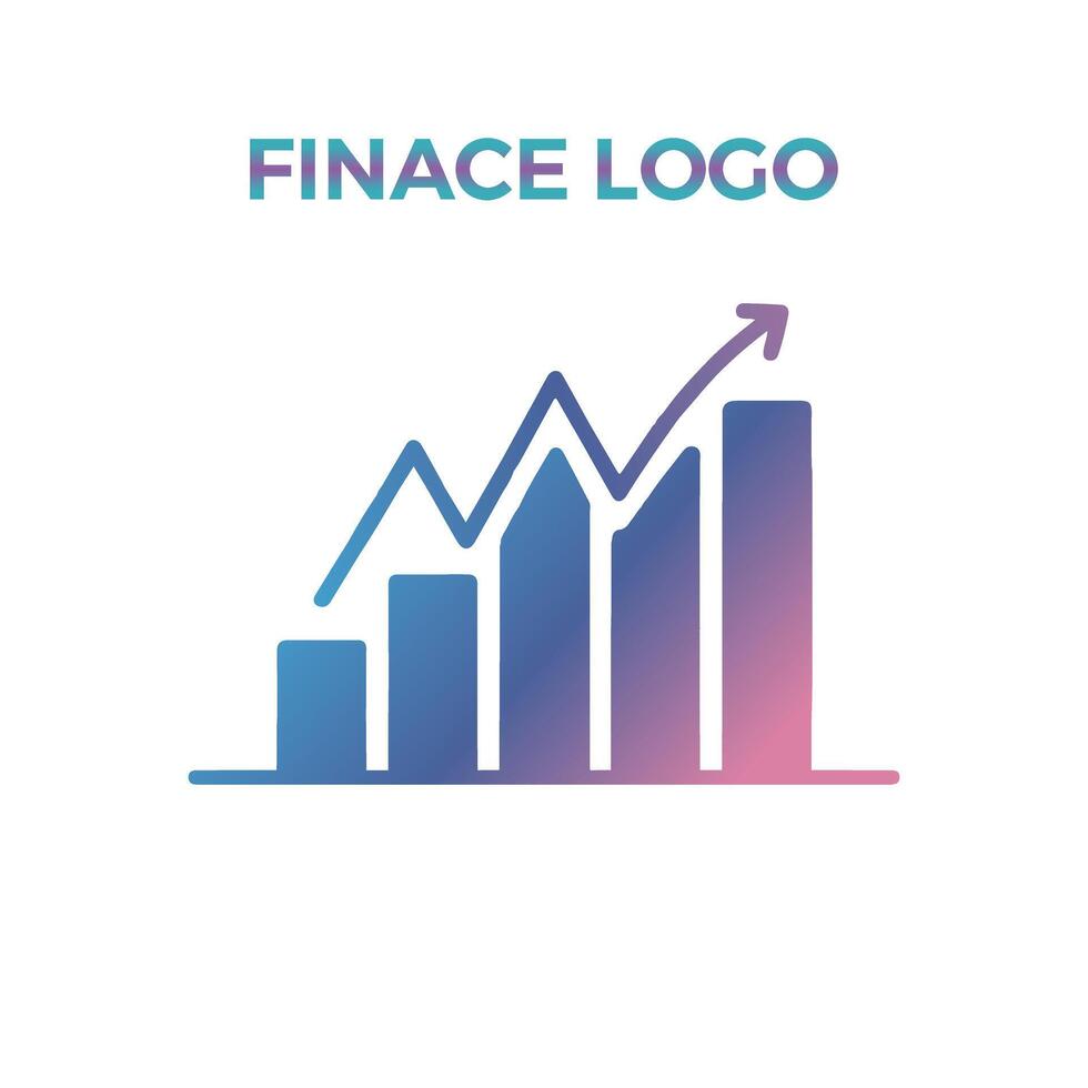 Finance logo with rising bar chart vector