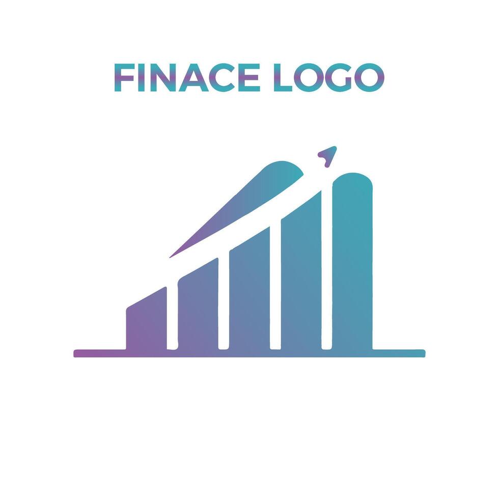 Minimalistic finance logo with bar graph vector