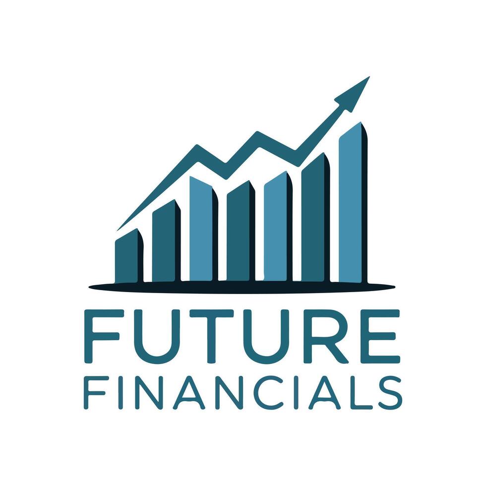 Future financial logo with upward trend vector