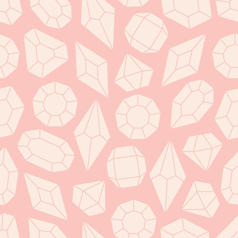 Seamless pattern with crystals, diamonds, gemstones. Texture for banners, wallpapers, textiles, wrapping paper vector