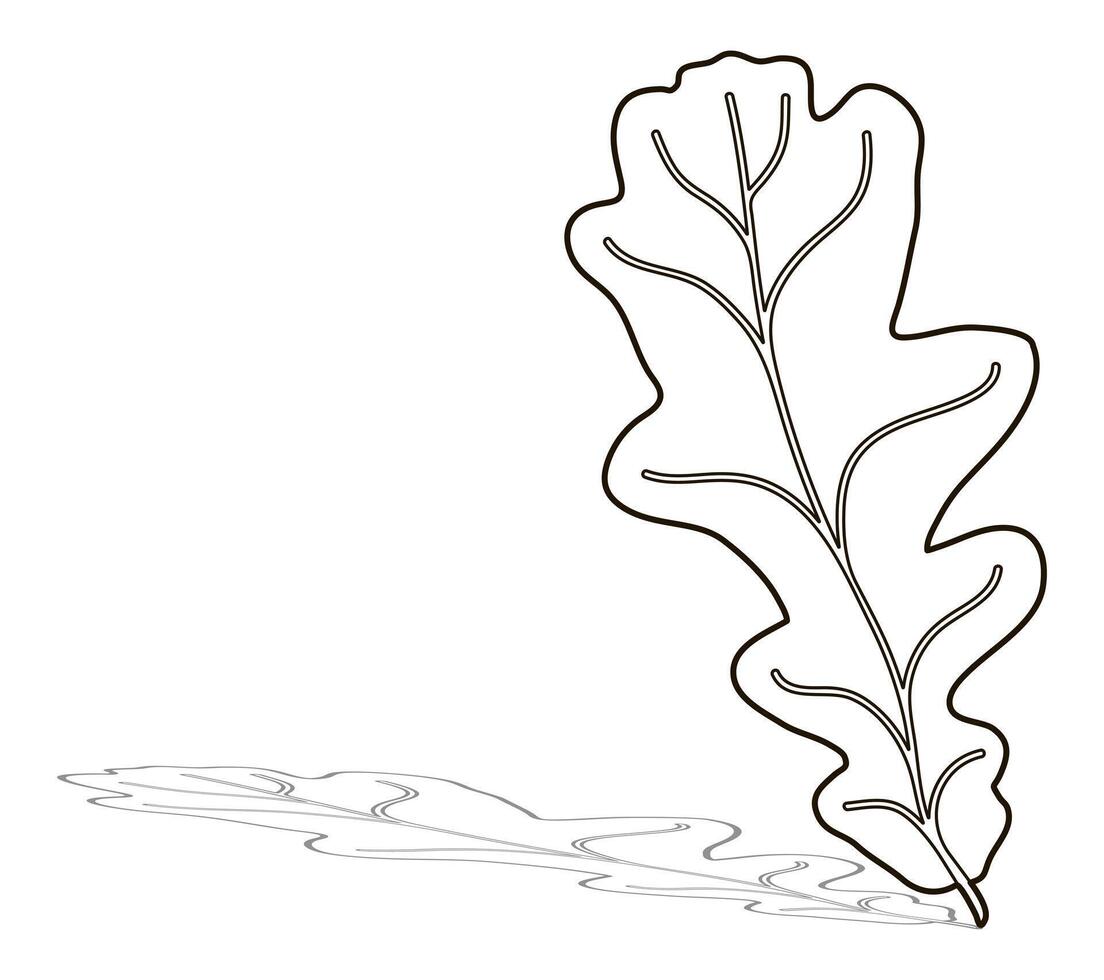 Image silhouette of a realistic shape of oak leave. Seasonal decorative background vector