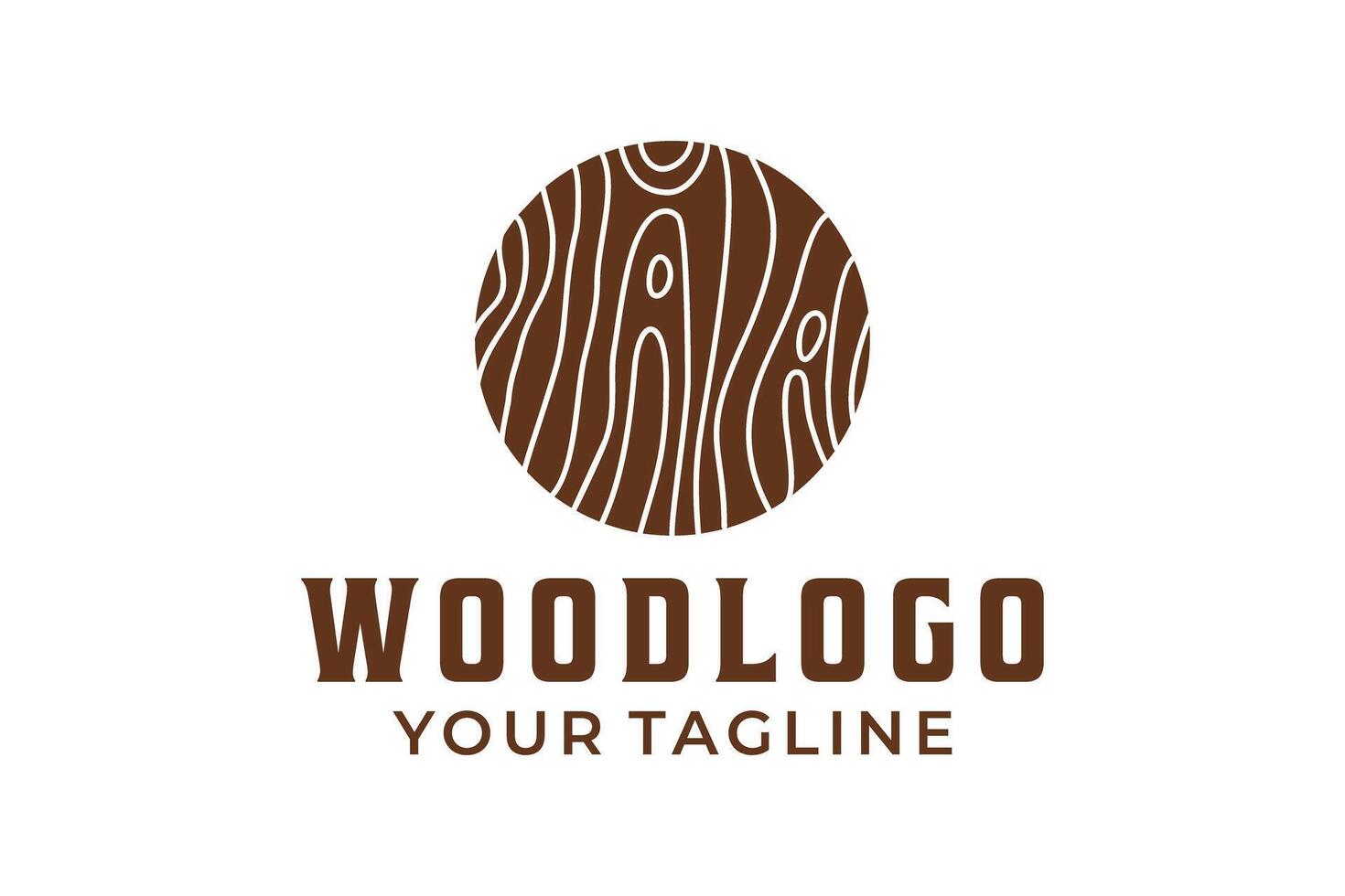 Wood logo design template vector