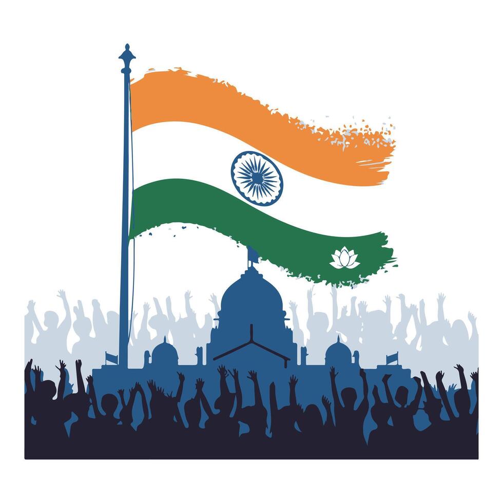 Happy indian independence day happy day vector