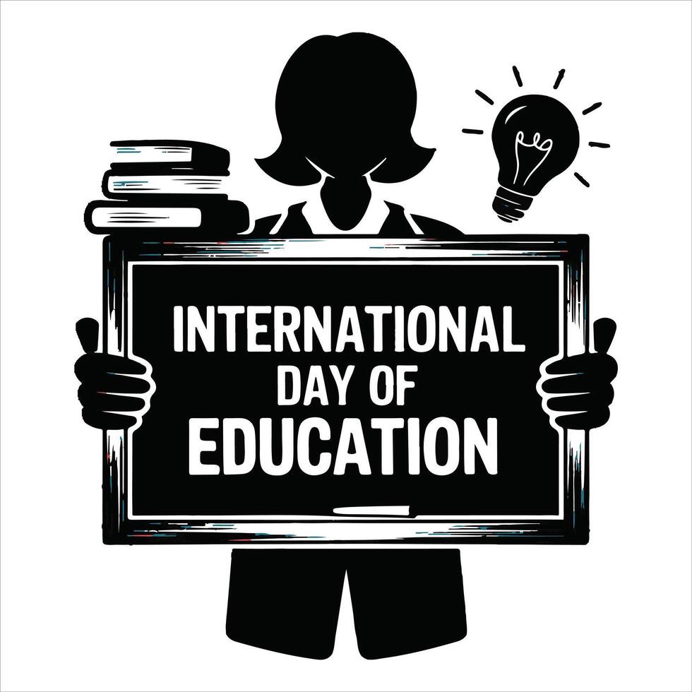 International Day of Education flat horizontal banner template vector
