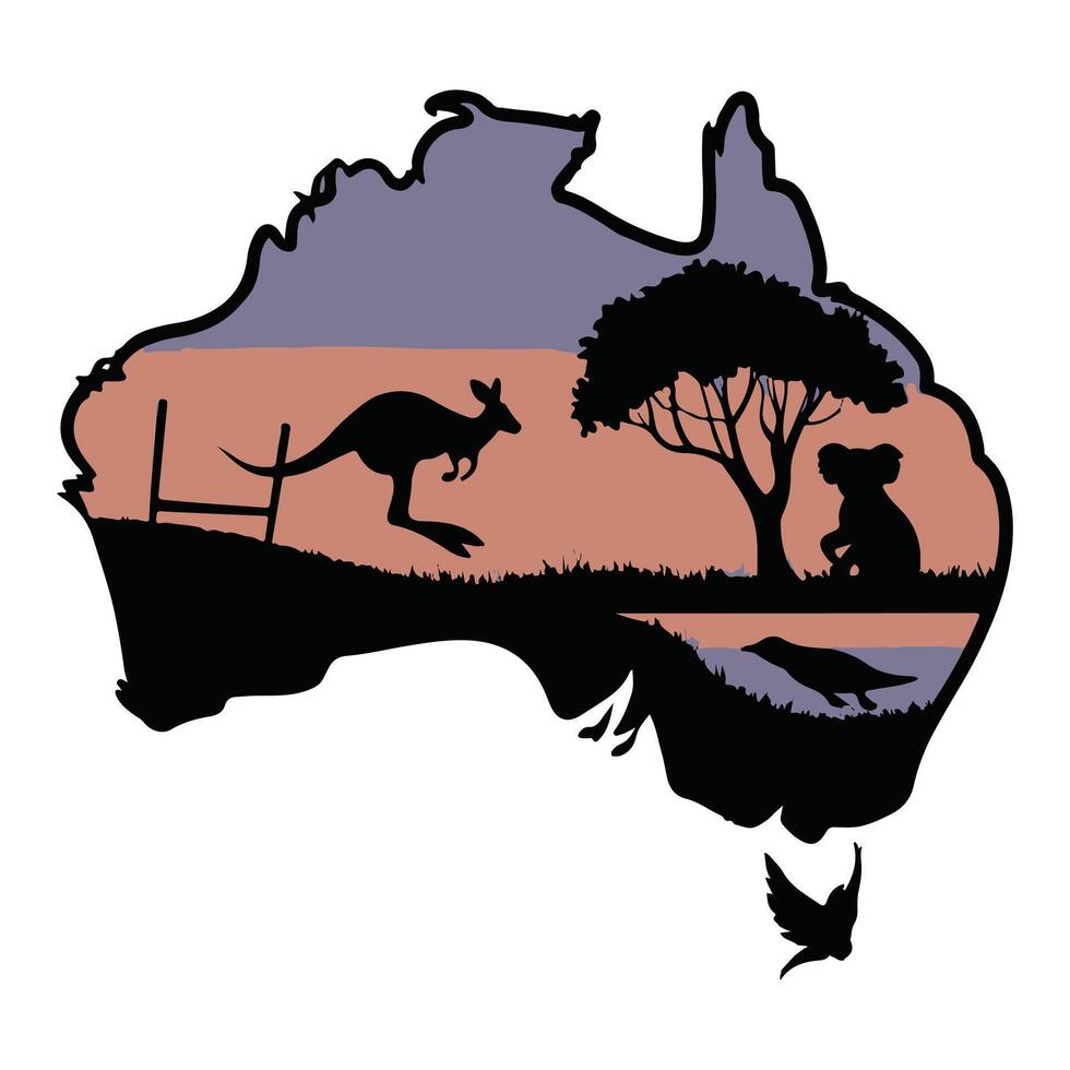 Australia Day background in graphic painting vector