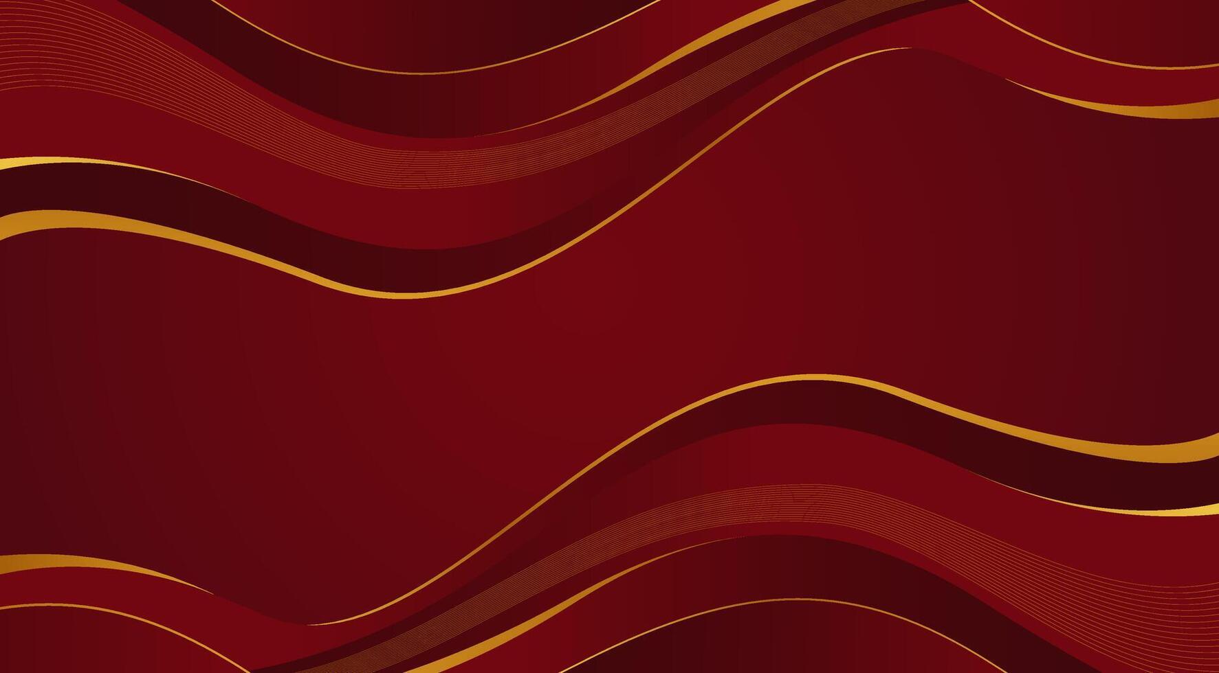 Abstract Luxury Red and Gold Waves Background. Elegant Gold Lines Background. For Luxury Banner Background vector