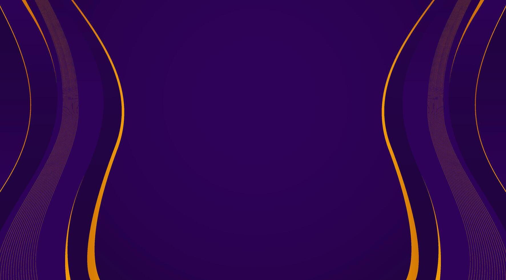a purple and gold background with a wavy design vector