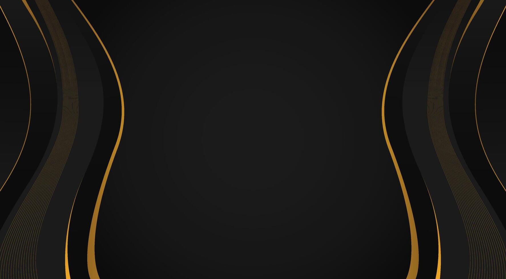 black and gold background with a curved line vector