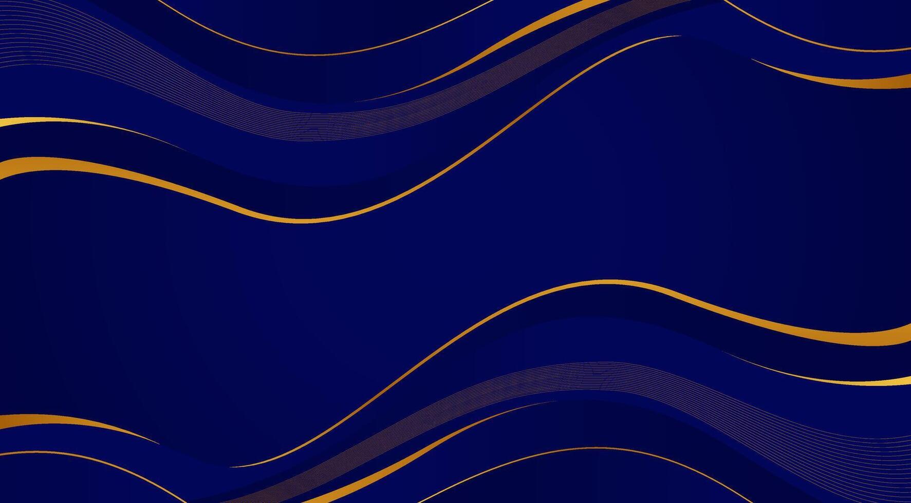 Abstract Luxury Blue and Gold Waves Background vector