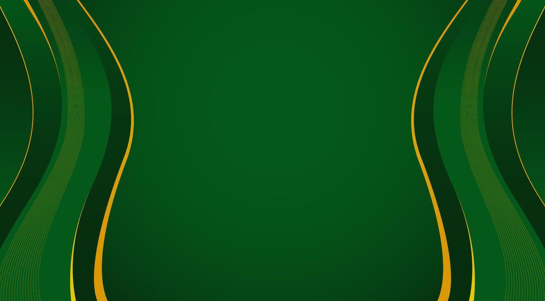 Abstract Luxury Green and Gold Waves Background. For Luxury Banner Background vector