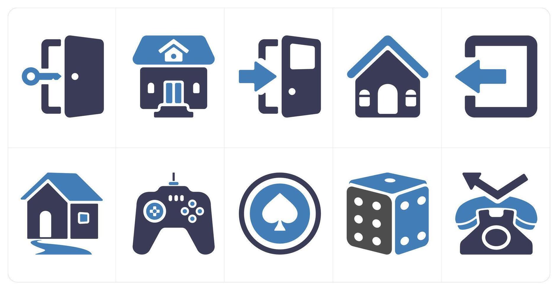 A set of 10 mix icons as door key, residential property, door enter vector