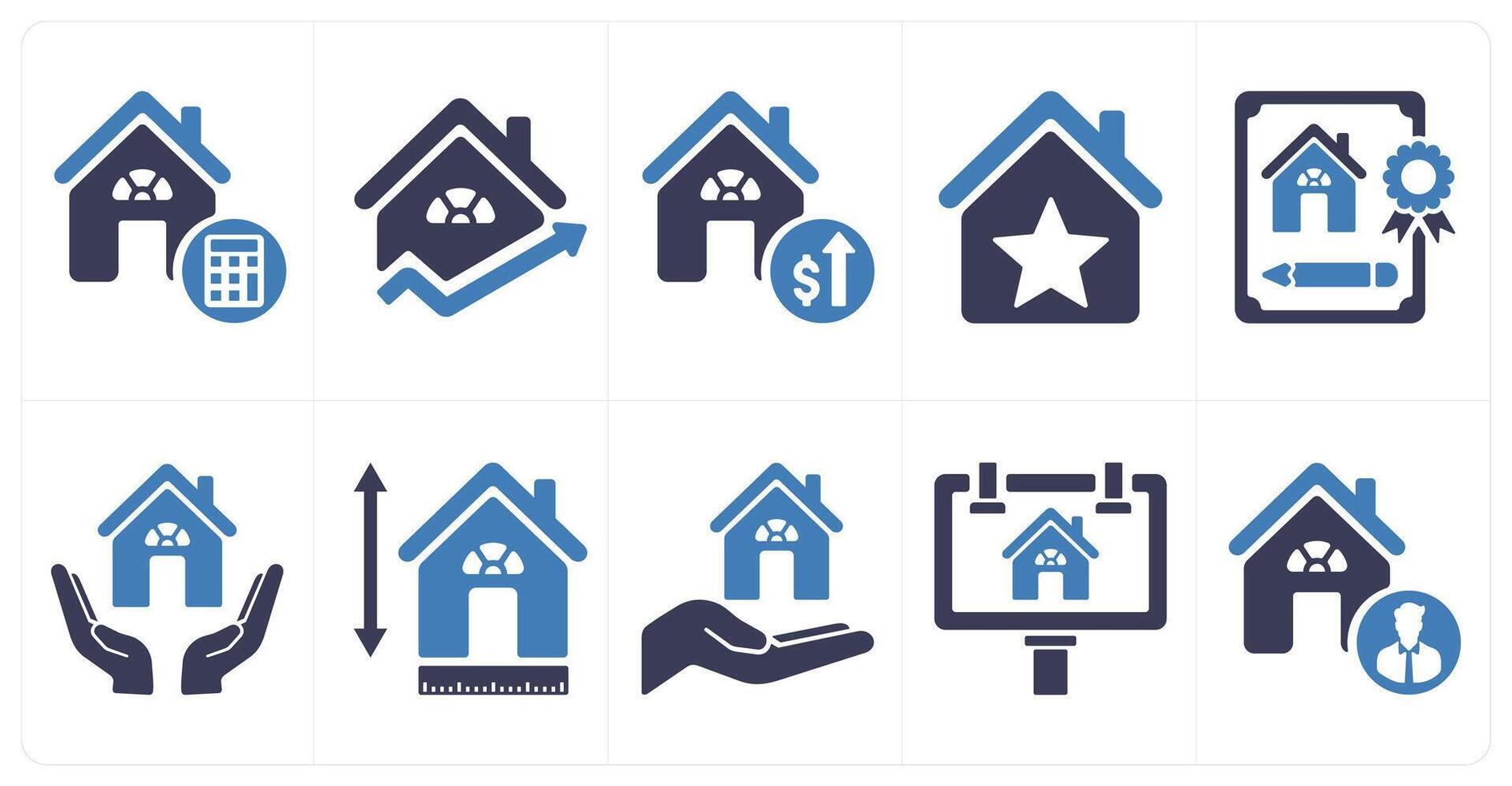 A set of 10 Real Estate icons as property budget, house value, property upgrades vector