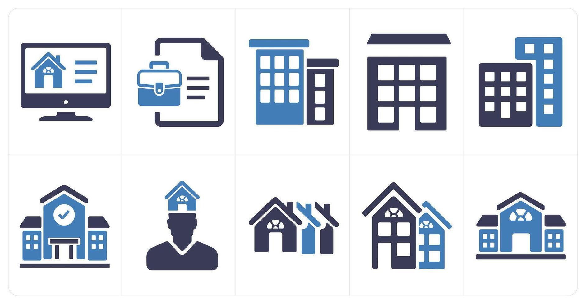 A set of 10 Real Estate icons as real estate website, documents, real estate vector