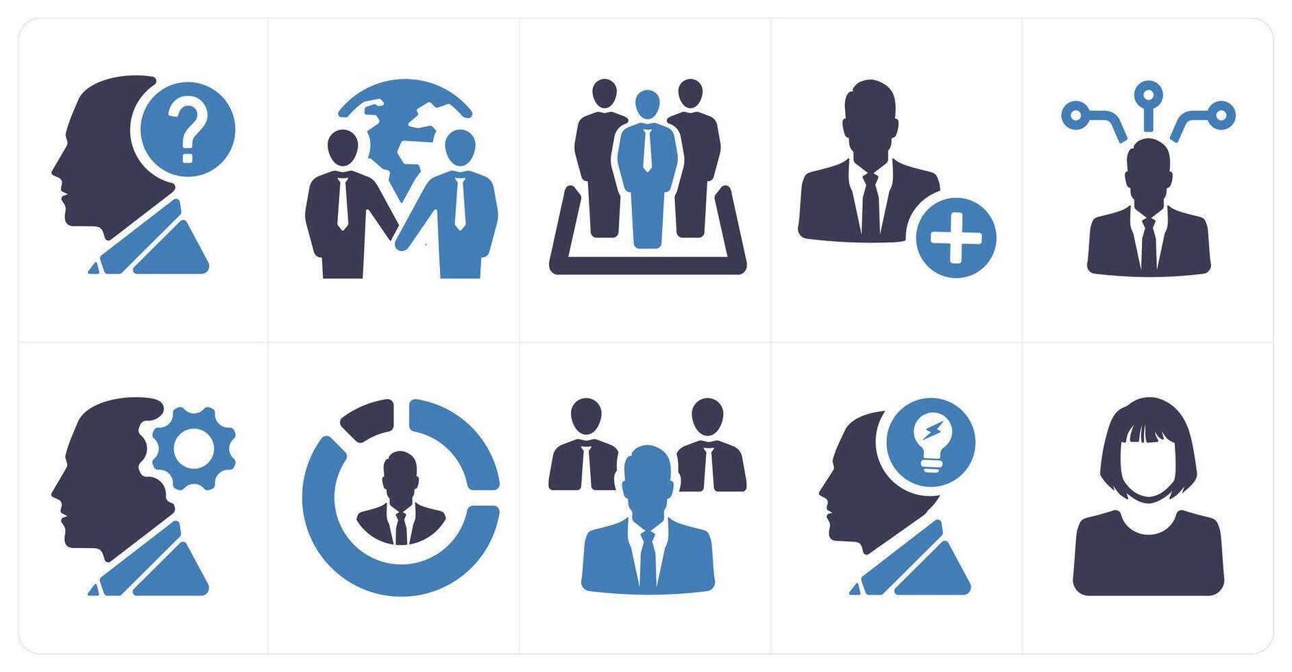 A set of 10 web marketing icons as help, partnership, business managers vector