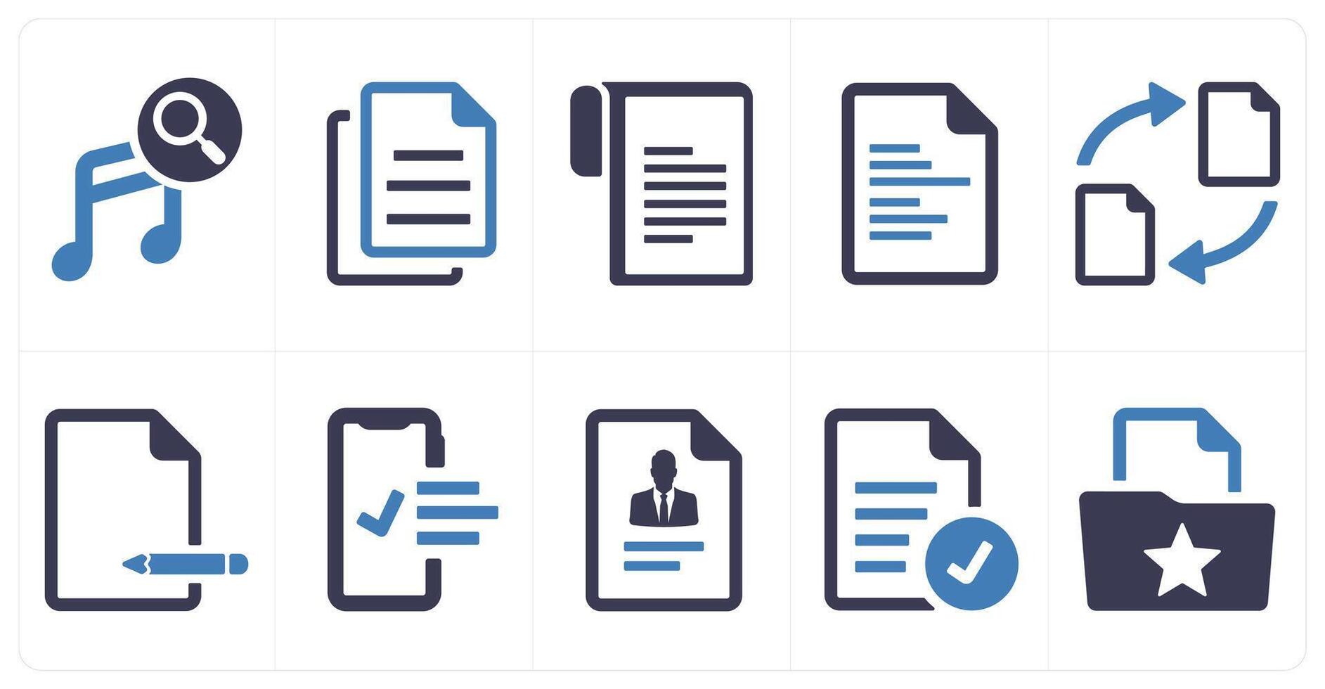 A set of 10 web marketing icons as search content, content document, document vector